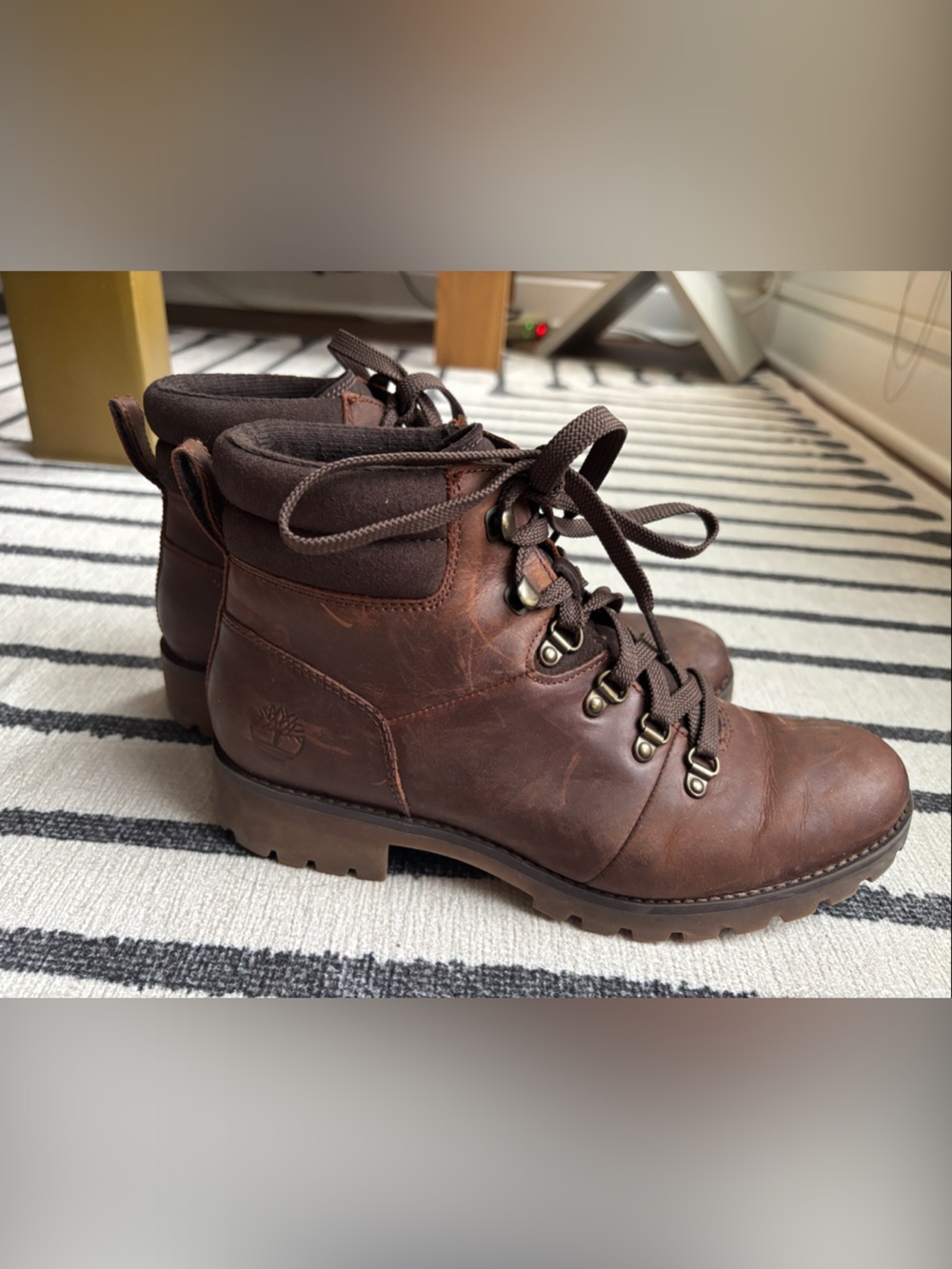 Timberland Women’s 6-inch Leather Waterproof Boots Size 8 in Dark Brown